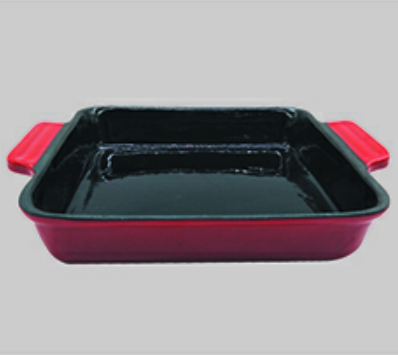 Enamel coating casting iron frying pan