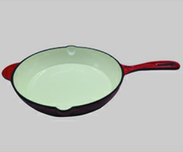 Enamel coating casting iron frying pan