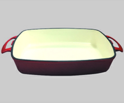 Enamel coating casting iron frying pan