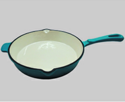 Enamel coating casting iron frying pan