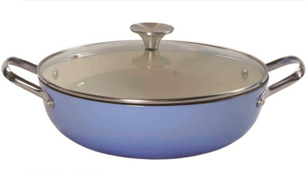 Color enameled cast iron Shallow Casserole