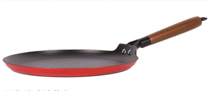 Color enameled cast iron pizza pan