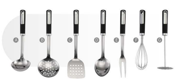 Stainless steel kitchen utensils 